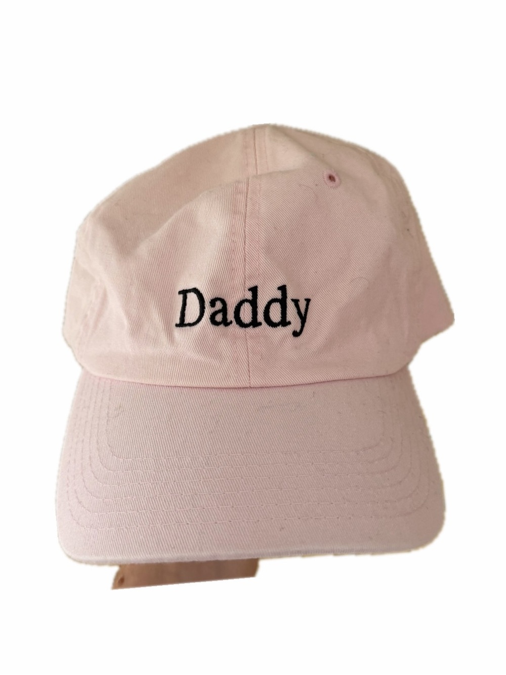 Urban Outfitters Light Pink Hat with Black Logo